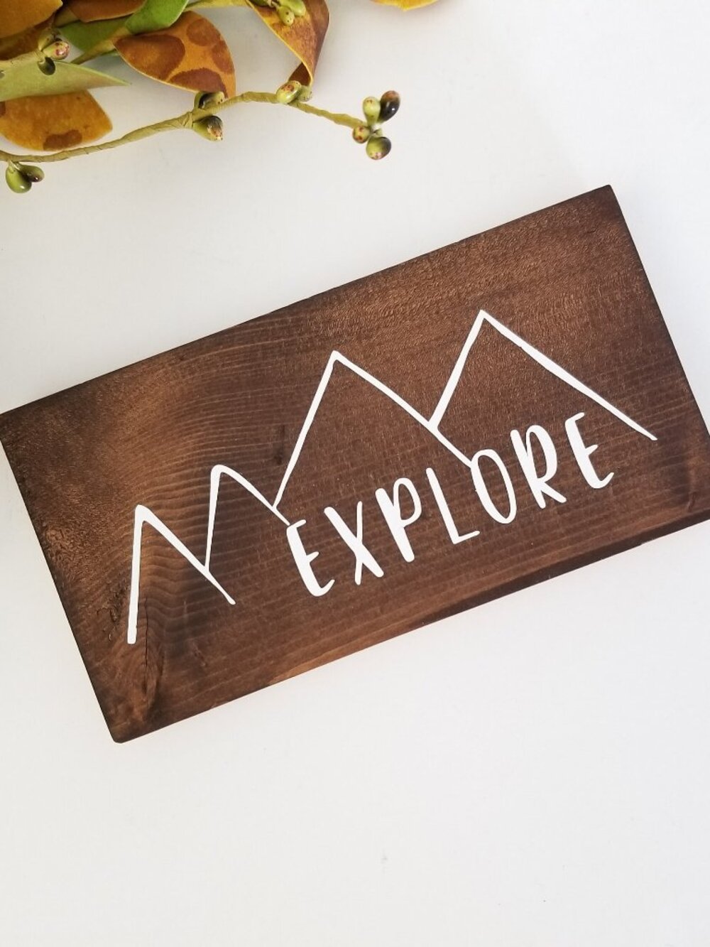 Explore Mountain sign Rustic Wood Sign, Shelf sitter